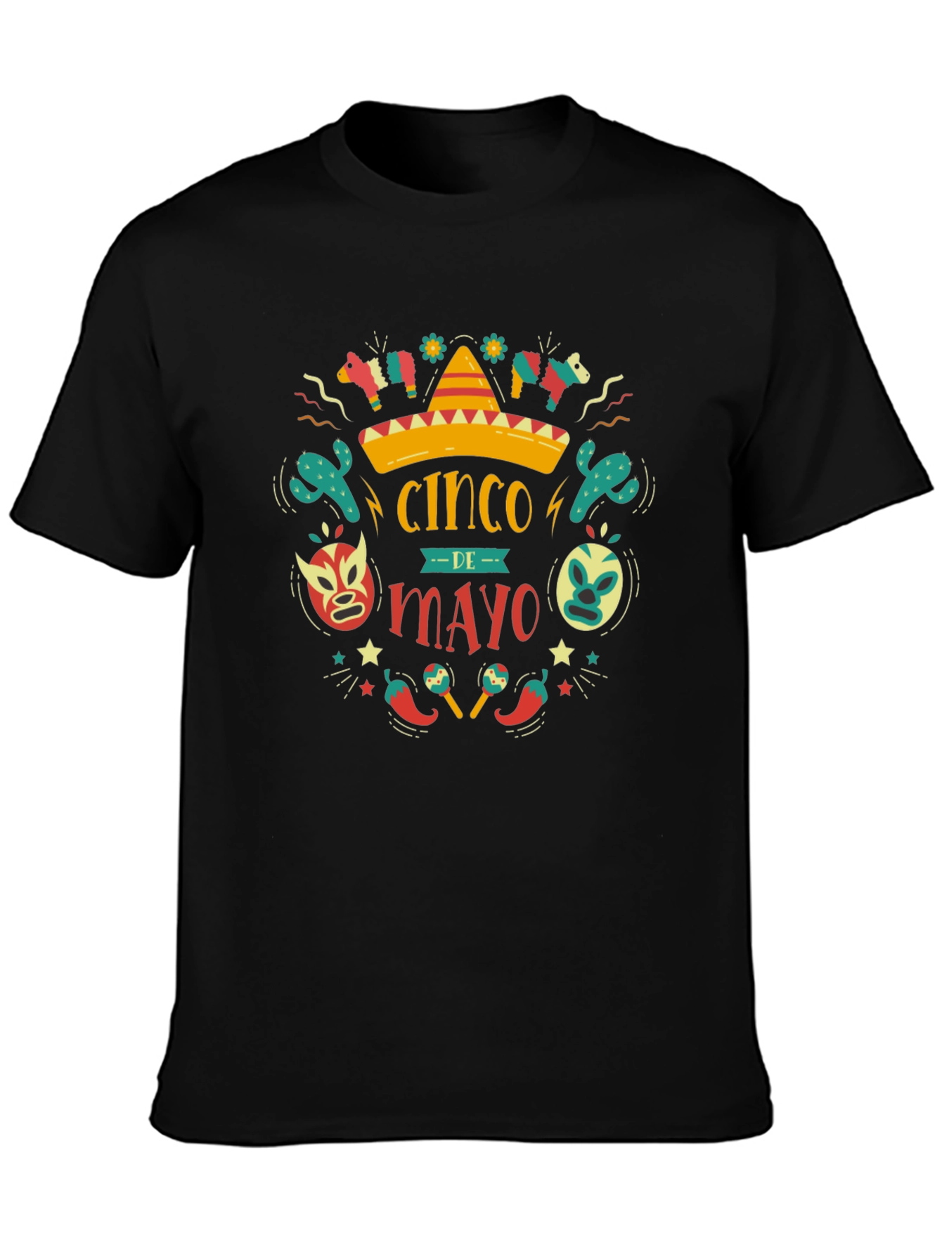 Cinco de Mayo T-Shirt - Black Cotton Graphic Tee