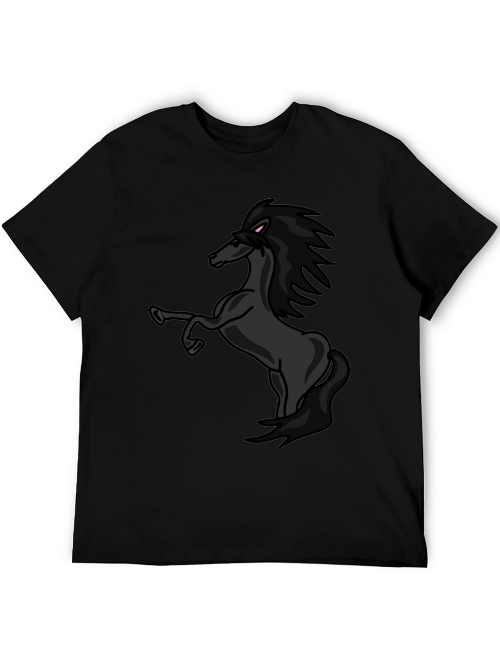Black Horse Graphic Tee - Stylish Mens T-Shirt
