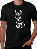 Donkey Cartoon Graphic Black T-Shirt