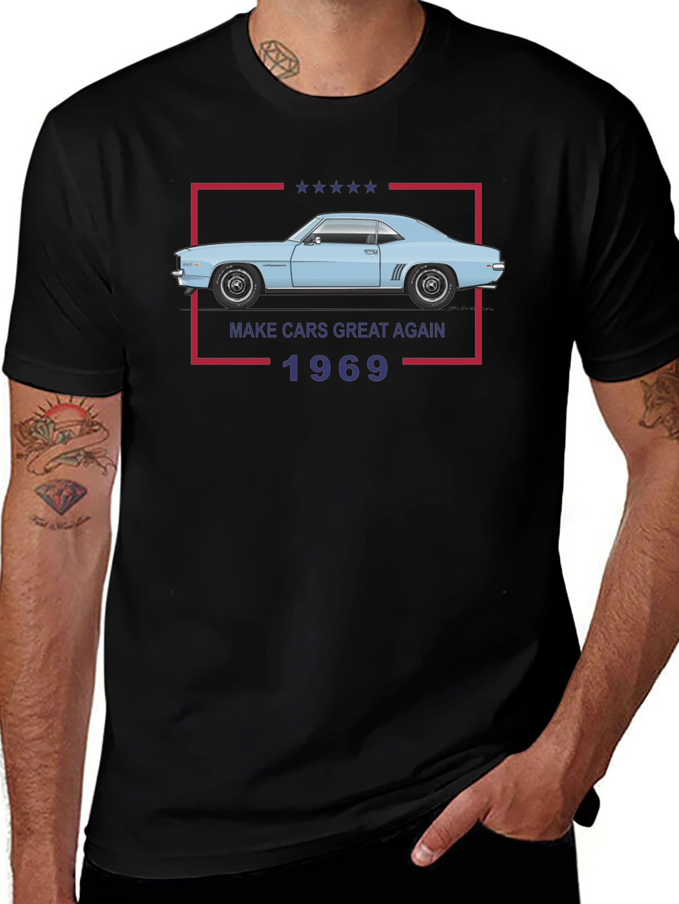 Make Cars Great Again 1969 Black T-Shirt
