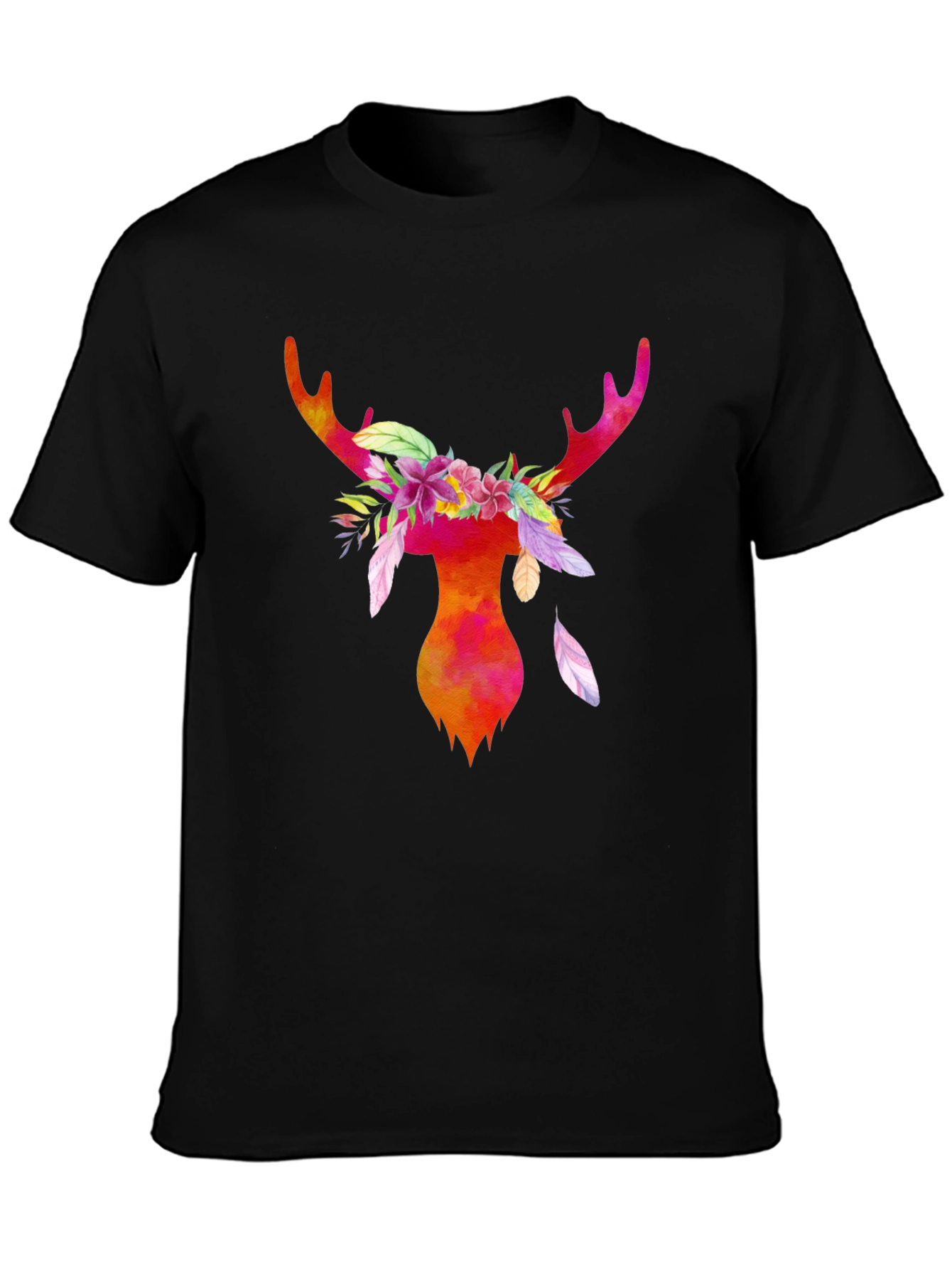 Watercolor Deer Antler Graphic T-Shirt
