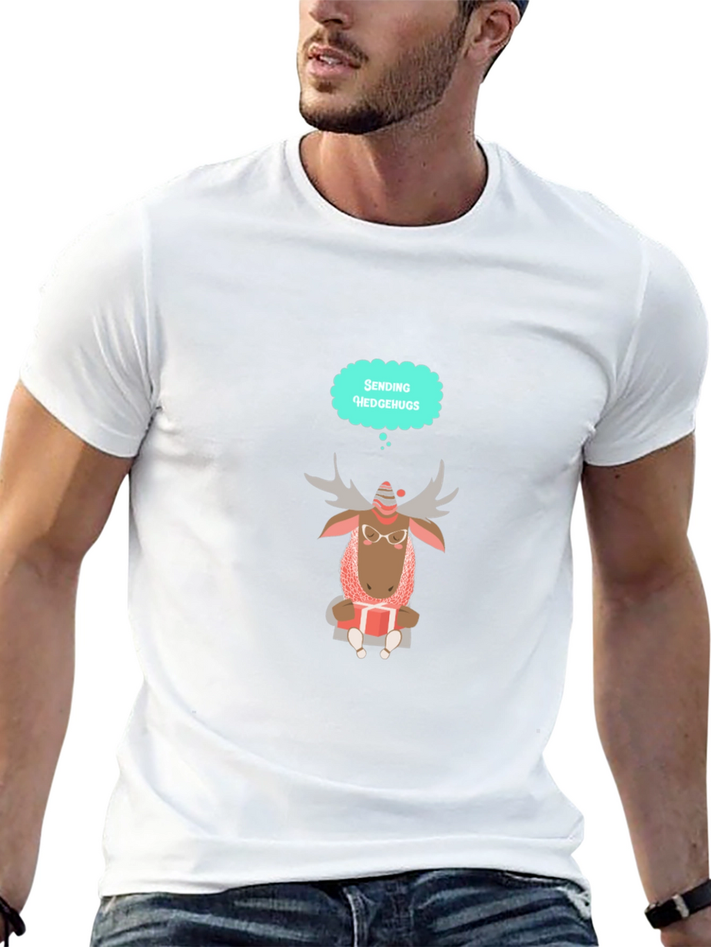 Moose Sending Hedgehugs T-Shirt