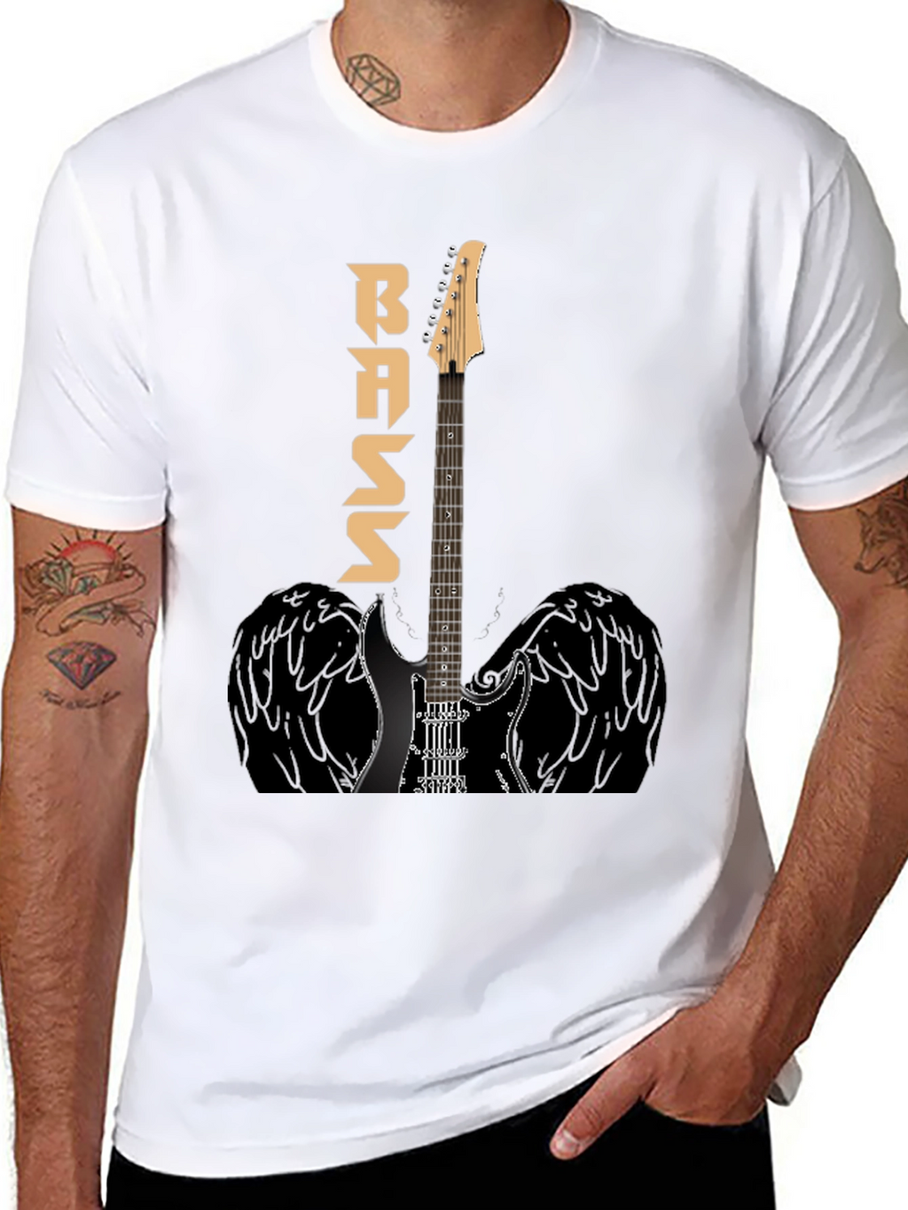 Bass Guitar Winged T-Shirt - Music Lover Tee