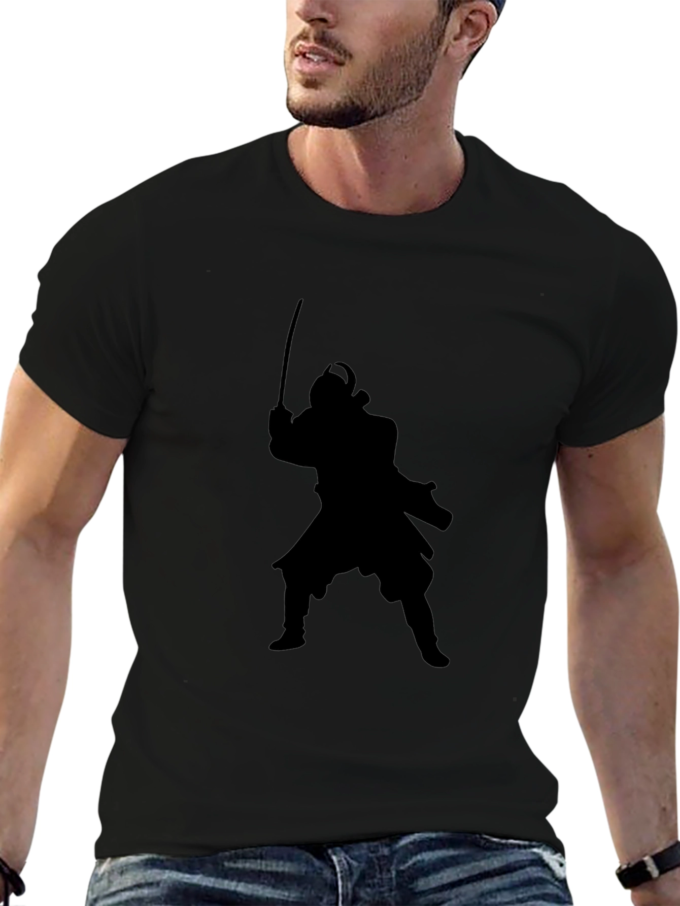 Samurai Silhouette Black T-Shirt