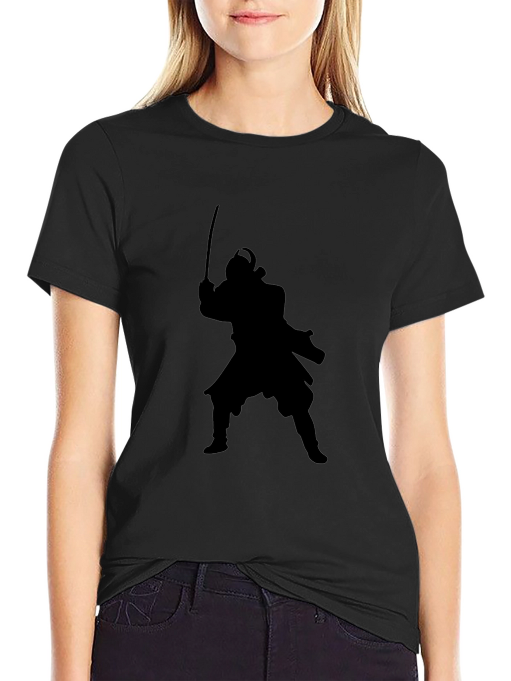 Samurai Silhouette Black T-Shirt