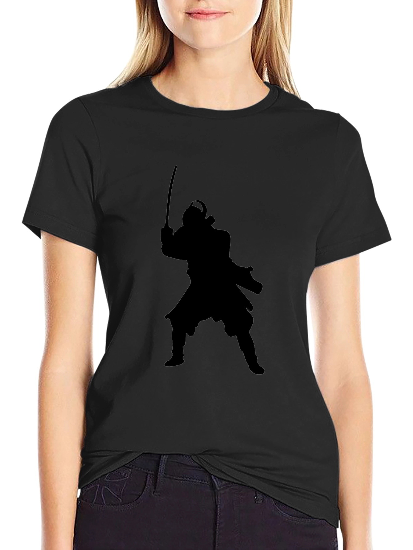 Samurai Silhouette Black T-Shirt