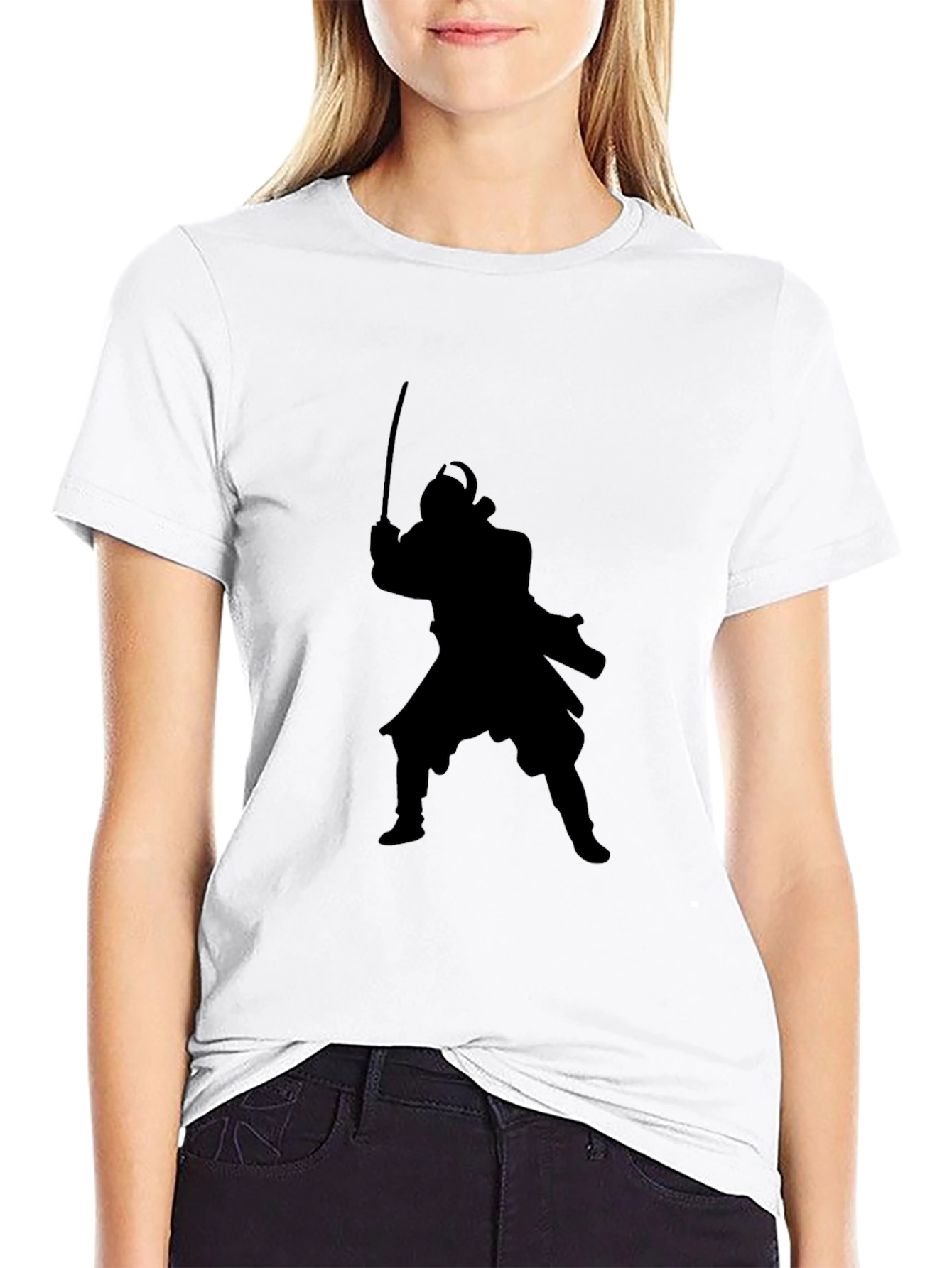 Samurai Silhouette Black T-Shirt
