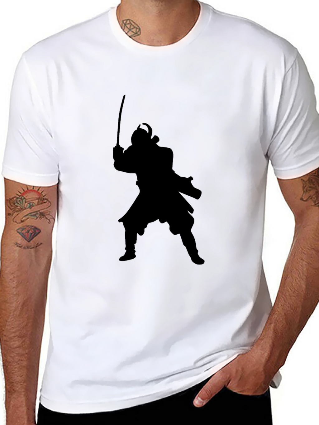 Samurai Silhouette Black T-Shirt