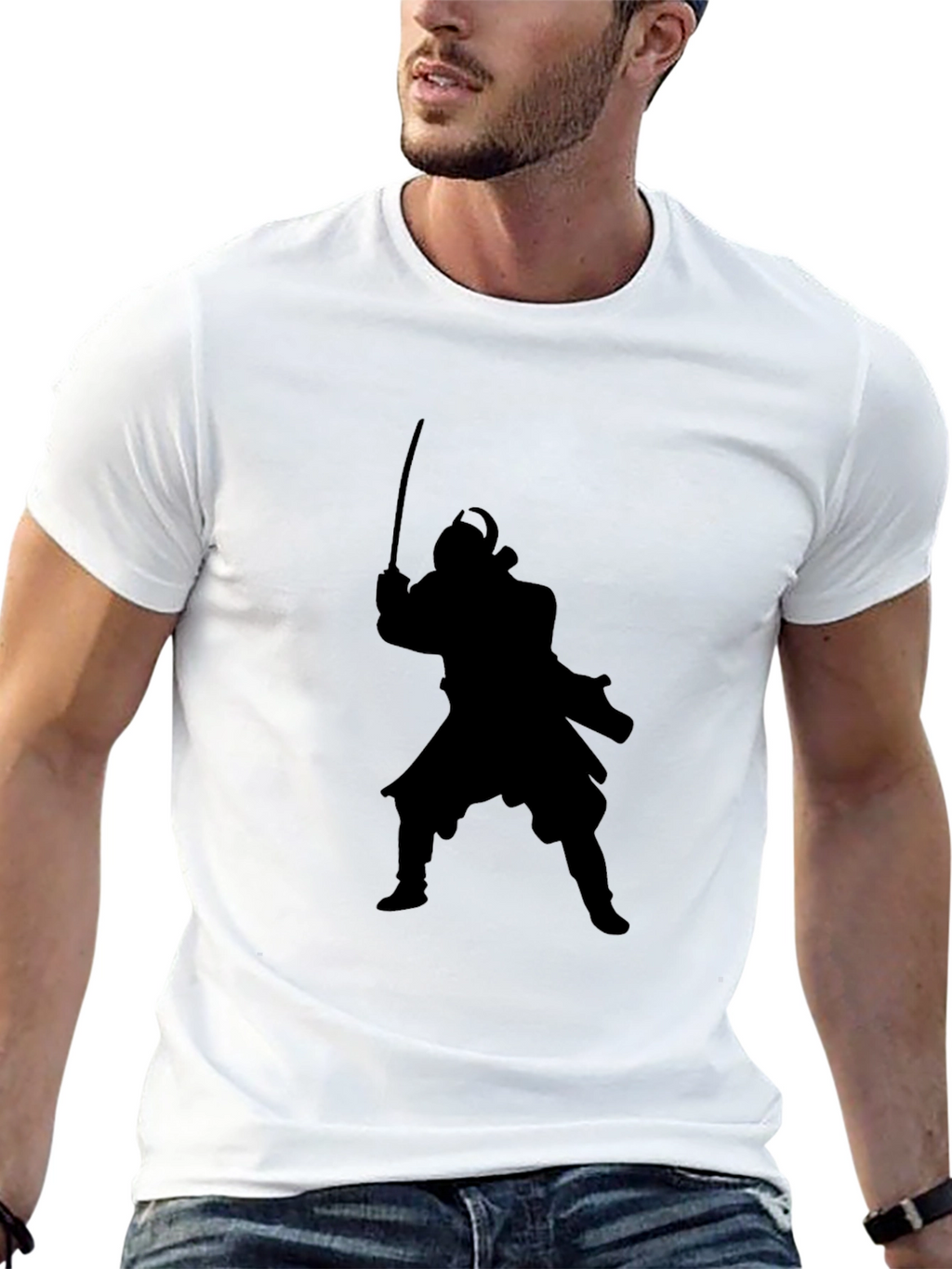Samurai Silhouette Black T-Shirt