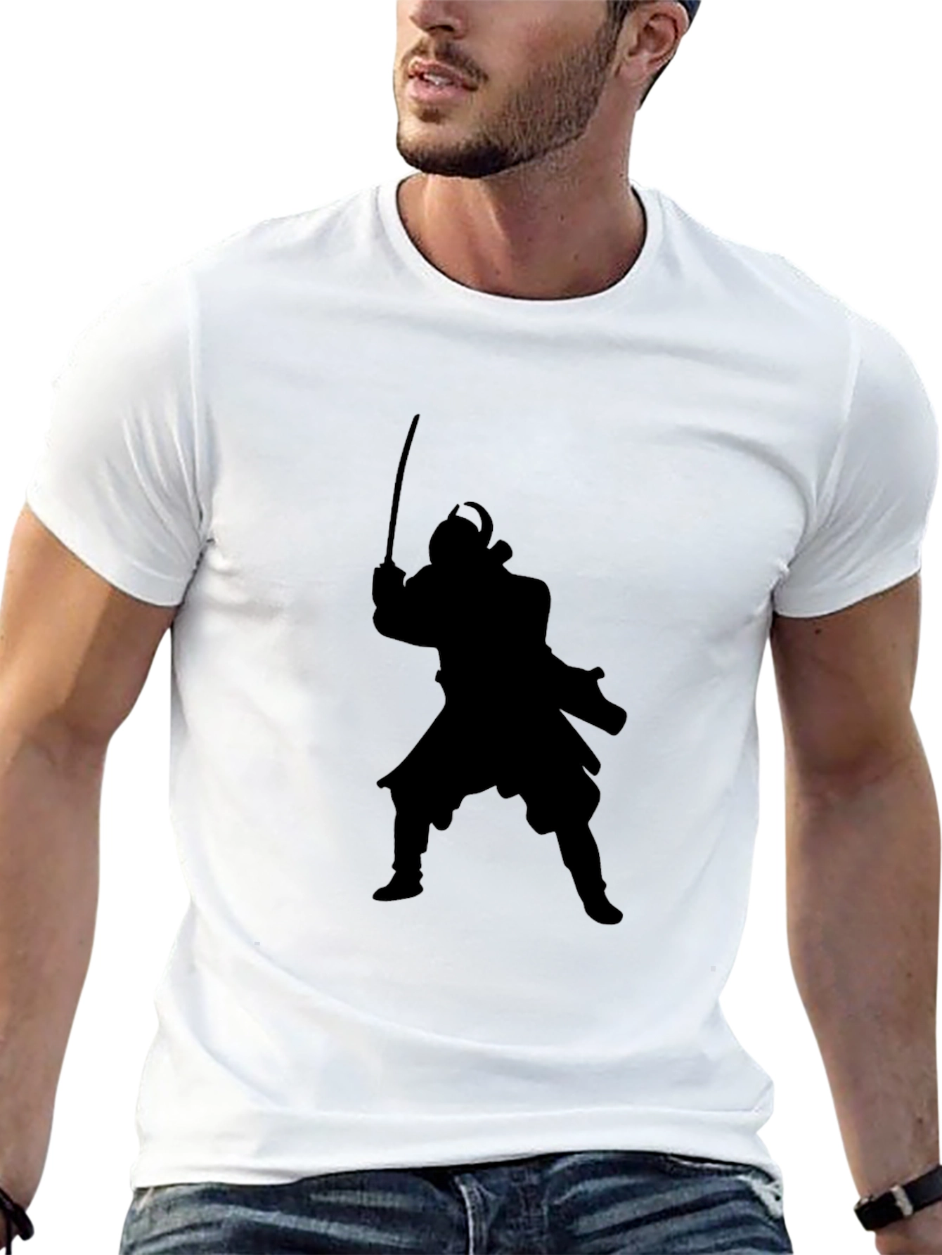 Samurai Silhouette Black T-Shirt