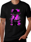Senpai Anime Girl Graphic Tee - Black Cotton T-Shirt
