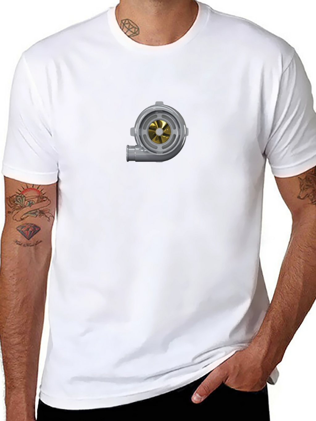 Turbocharged Style: Black Graphic Tee for Car Enthusiasts