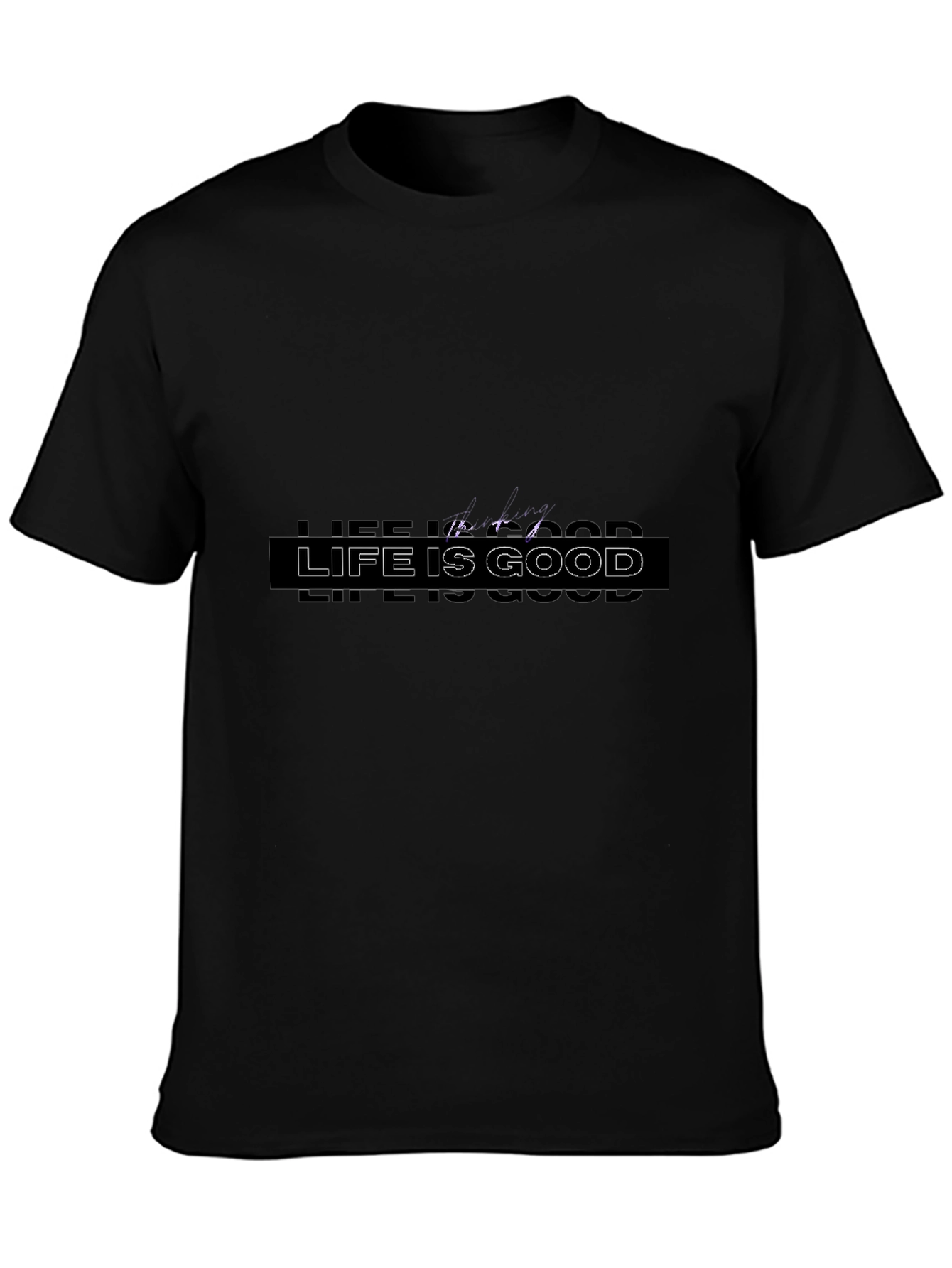 Life is Good Graphic Print Black T-Shirt
