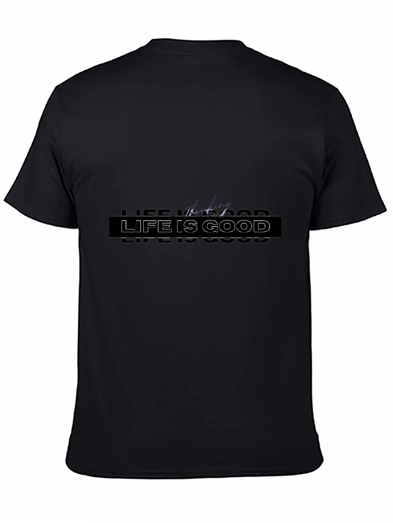 Life is Good Graphic Print Black T-Shirt