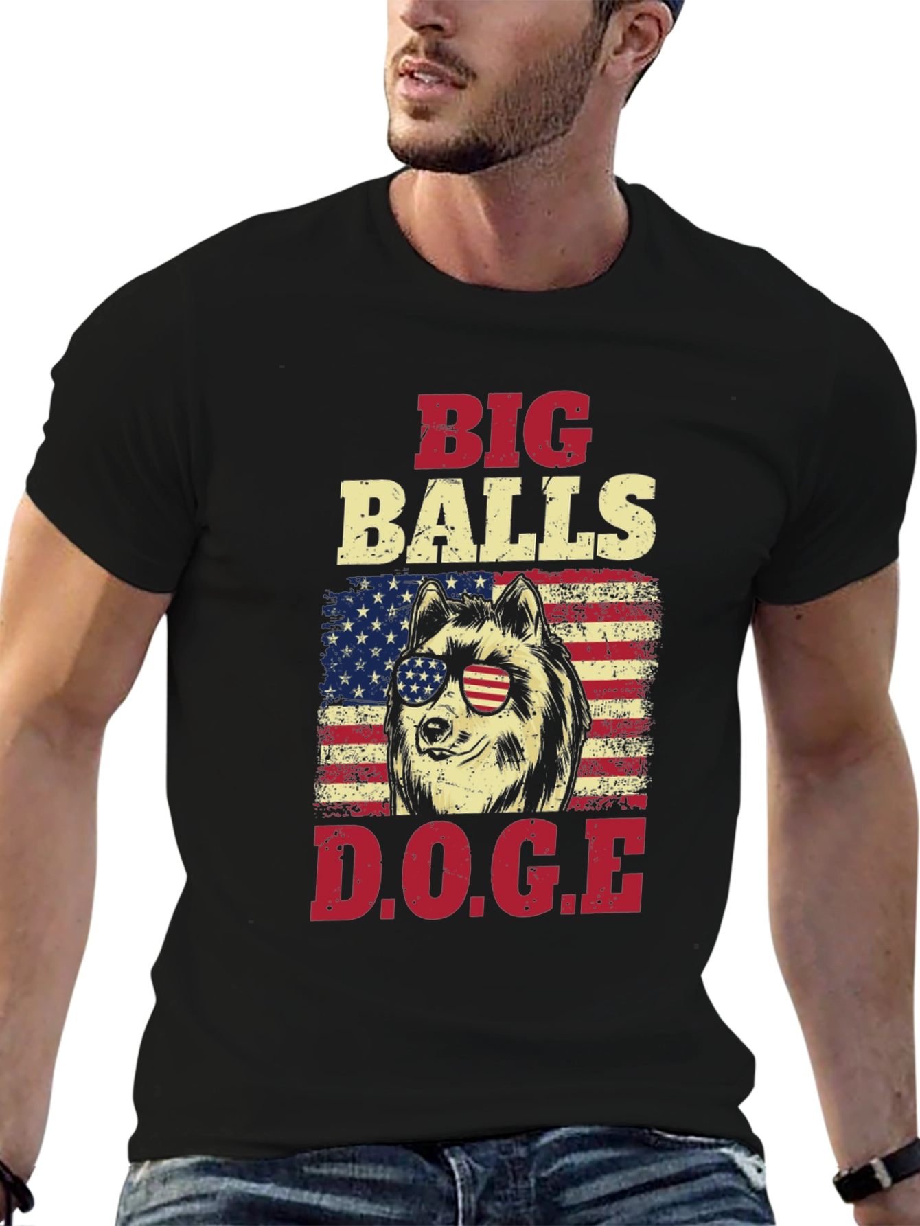 Big Balls DOGE Graphic T-Shirt - Patriotic Design