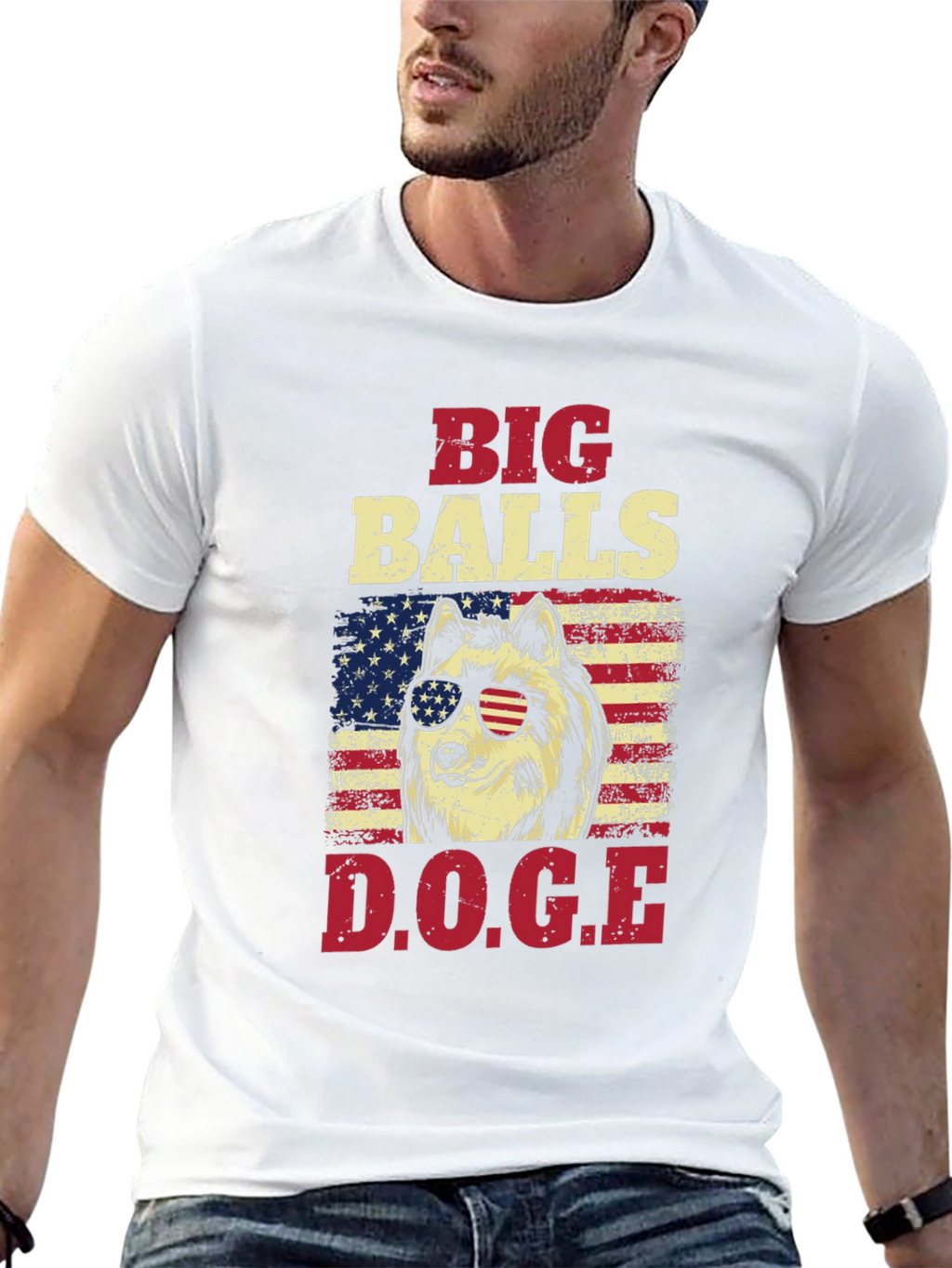 Big Balls DOGE Graphic T-Shirt - Patriotic Design