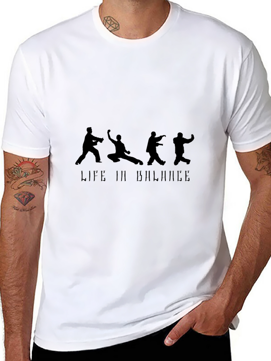 Life In Balance Black Graphic Tee