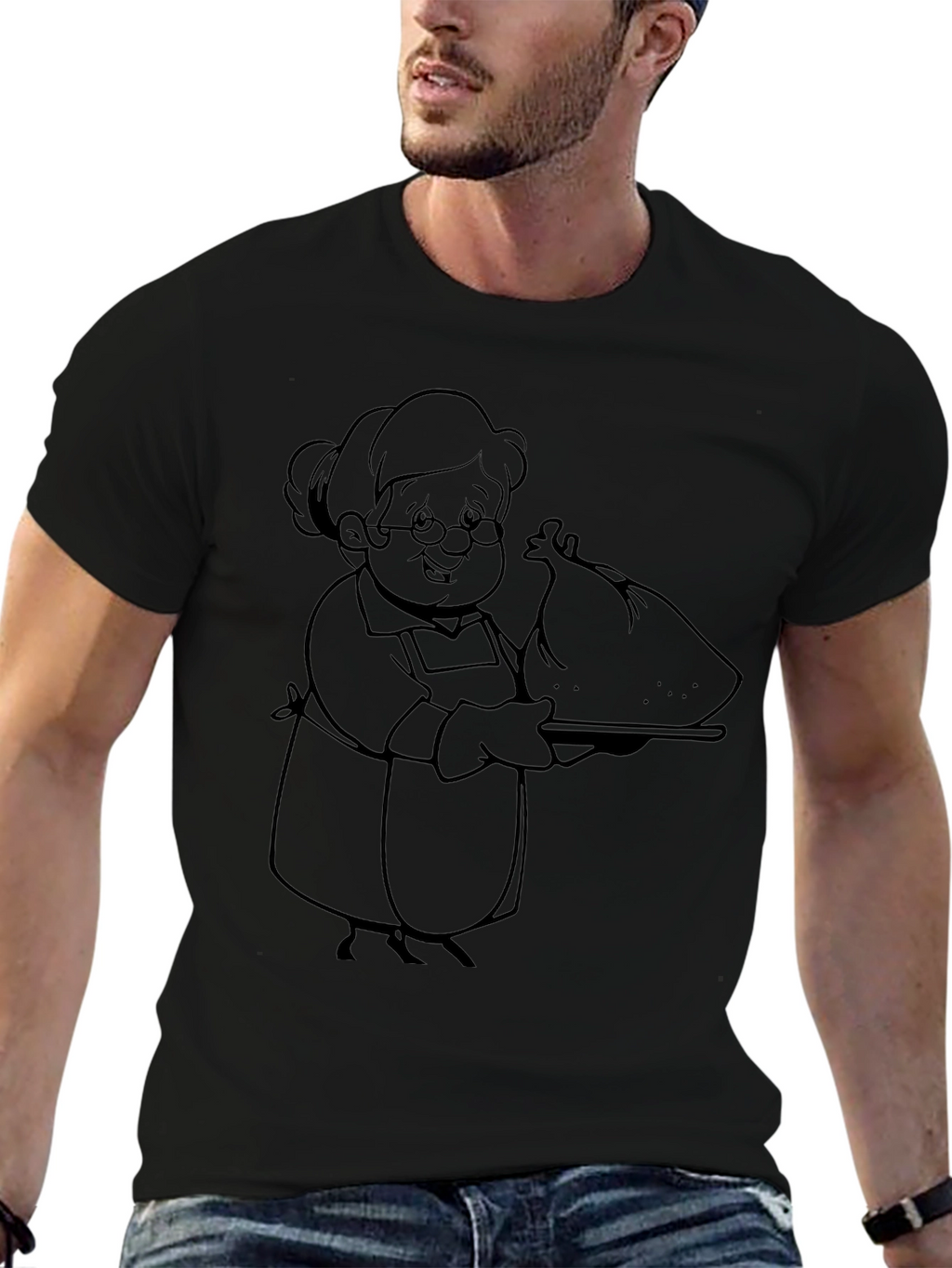 Grandma Serving Turkey Graphic T-Shirt
