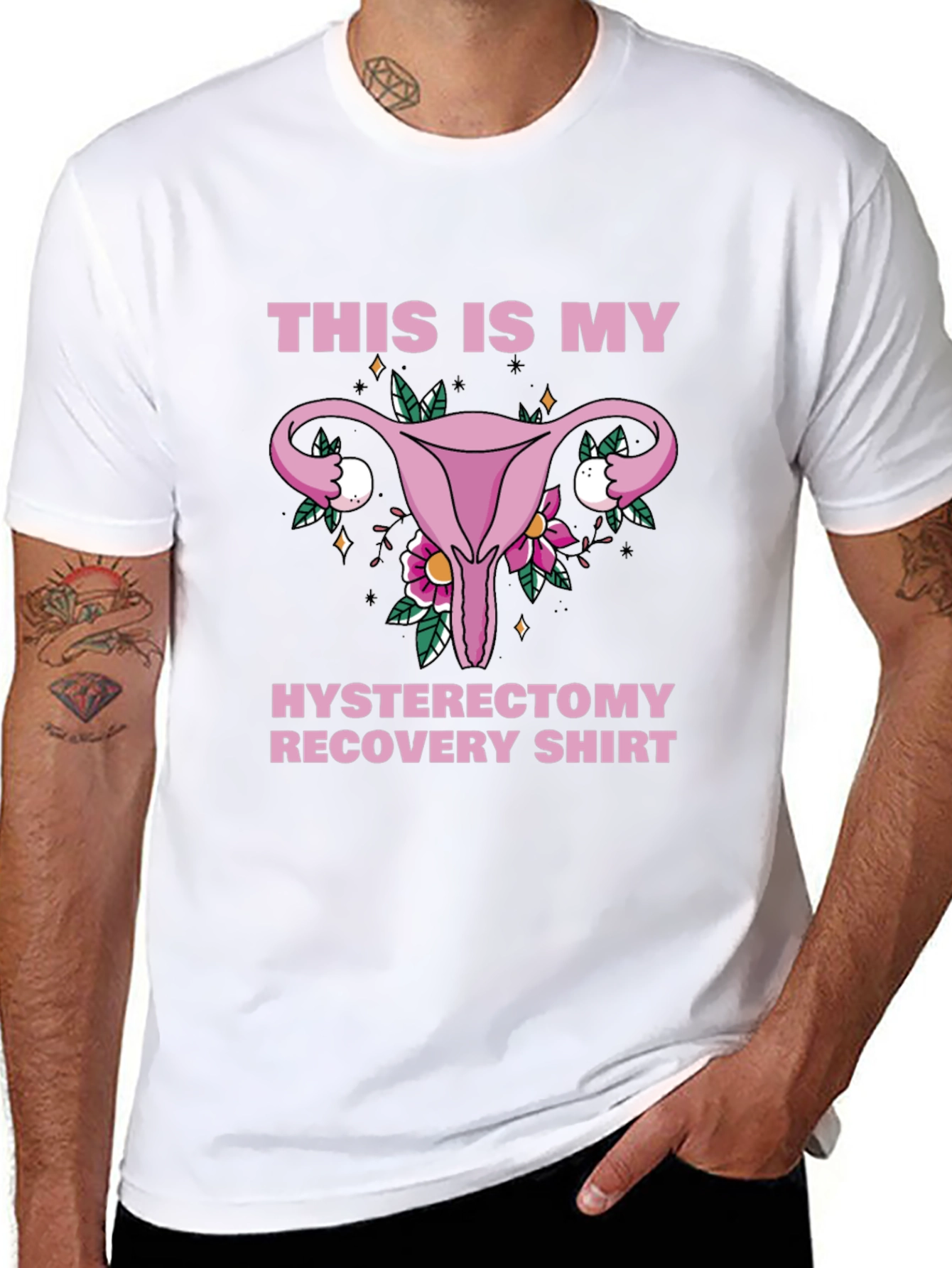 Hysterectomy Recovery Shirt - Floral Uterus Graphic Tee