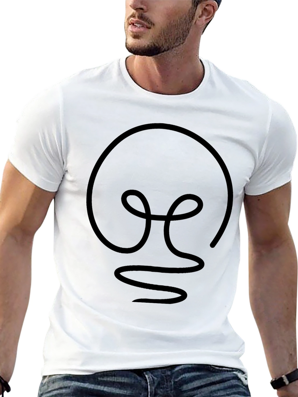 Modern Light Bulb Graphic Tee - Black