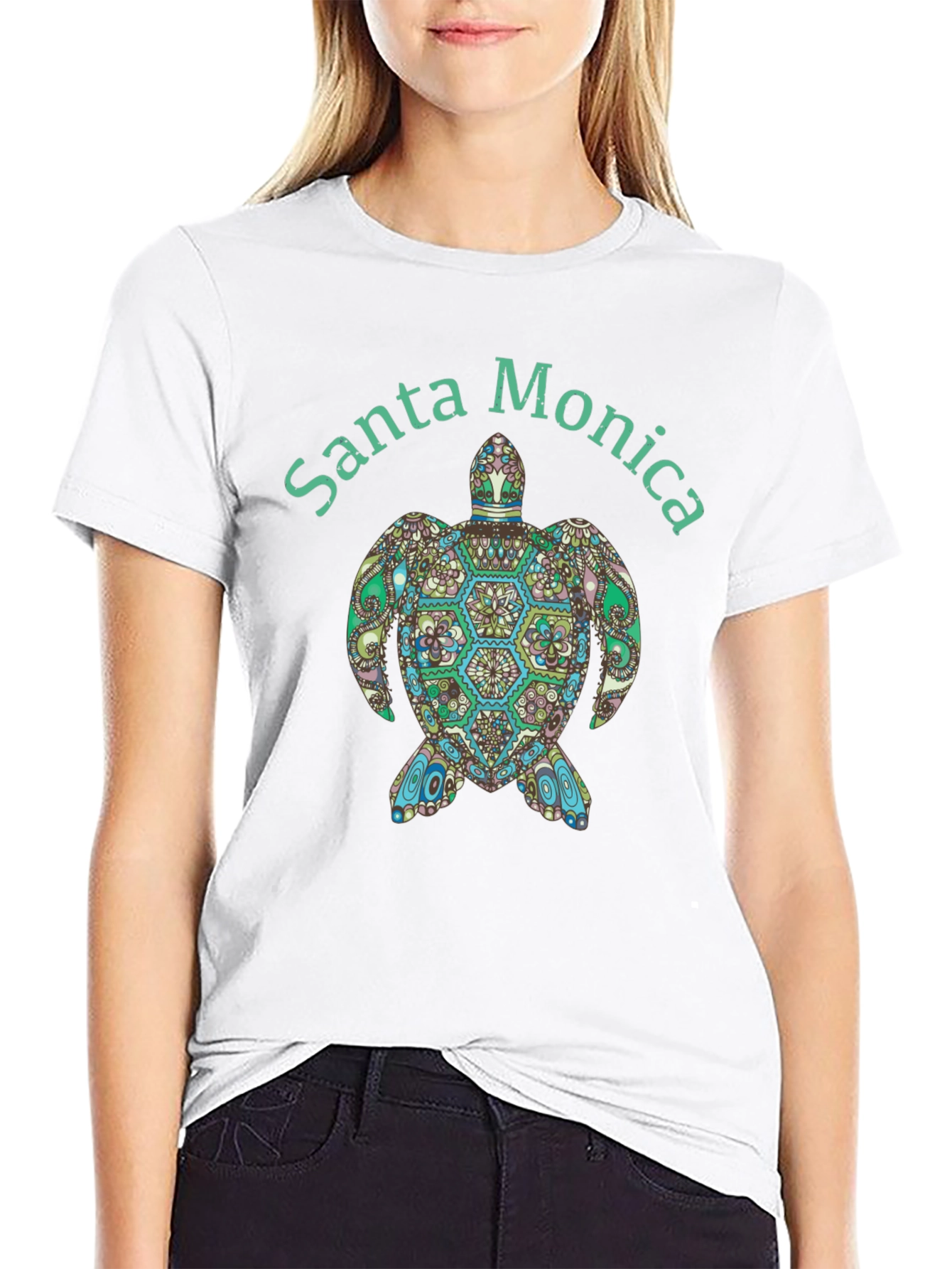 Santa Monica Turtle Graphic Tee - Black