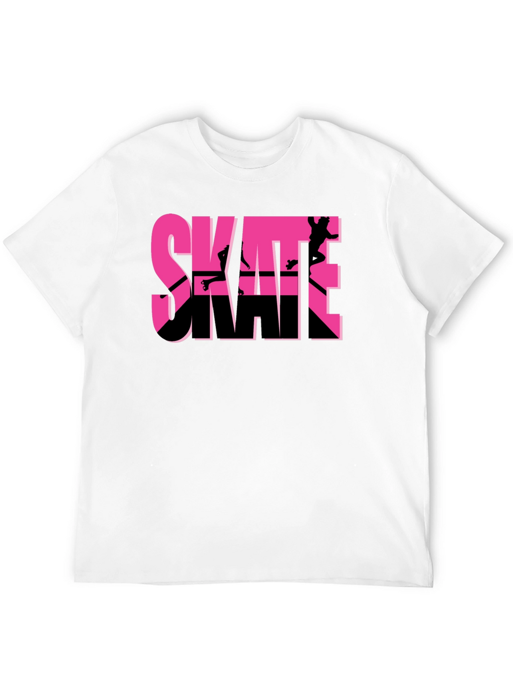 Skate Graphic T-Shirt - Black Pink Skateboarding Design