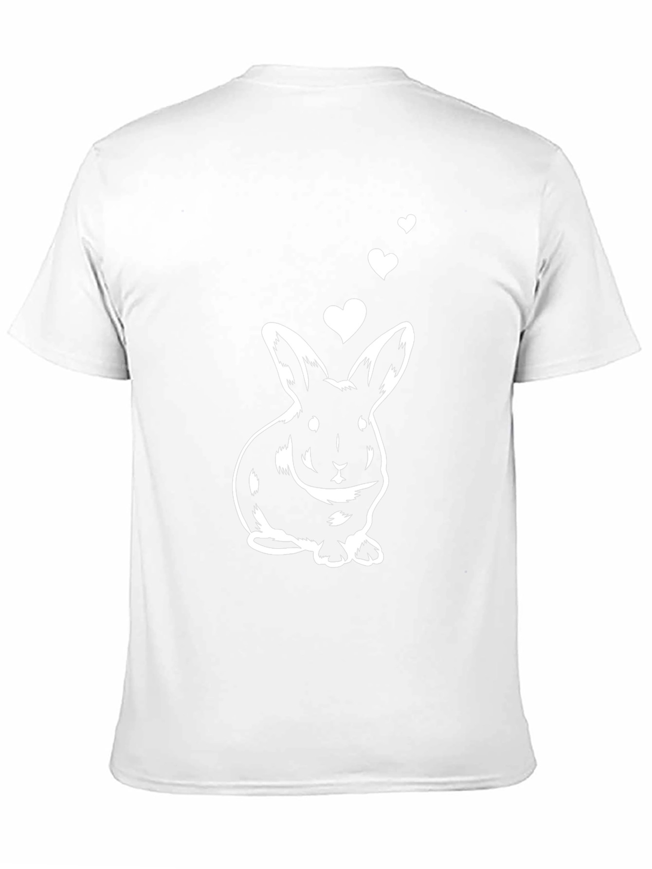 Cute Bunny with Hearts Black Graphic Tee