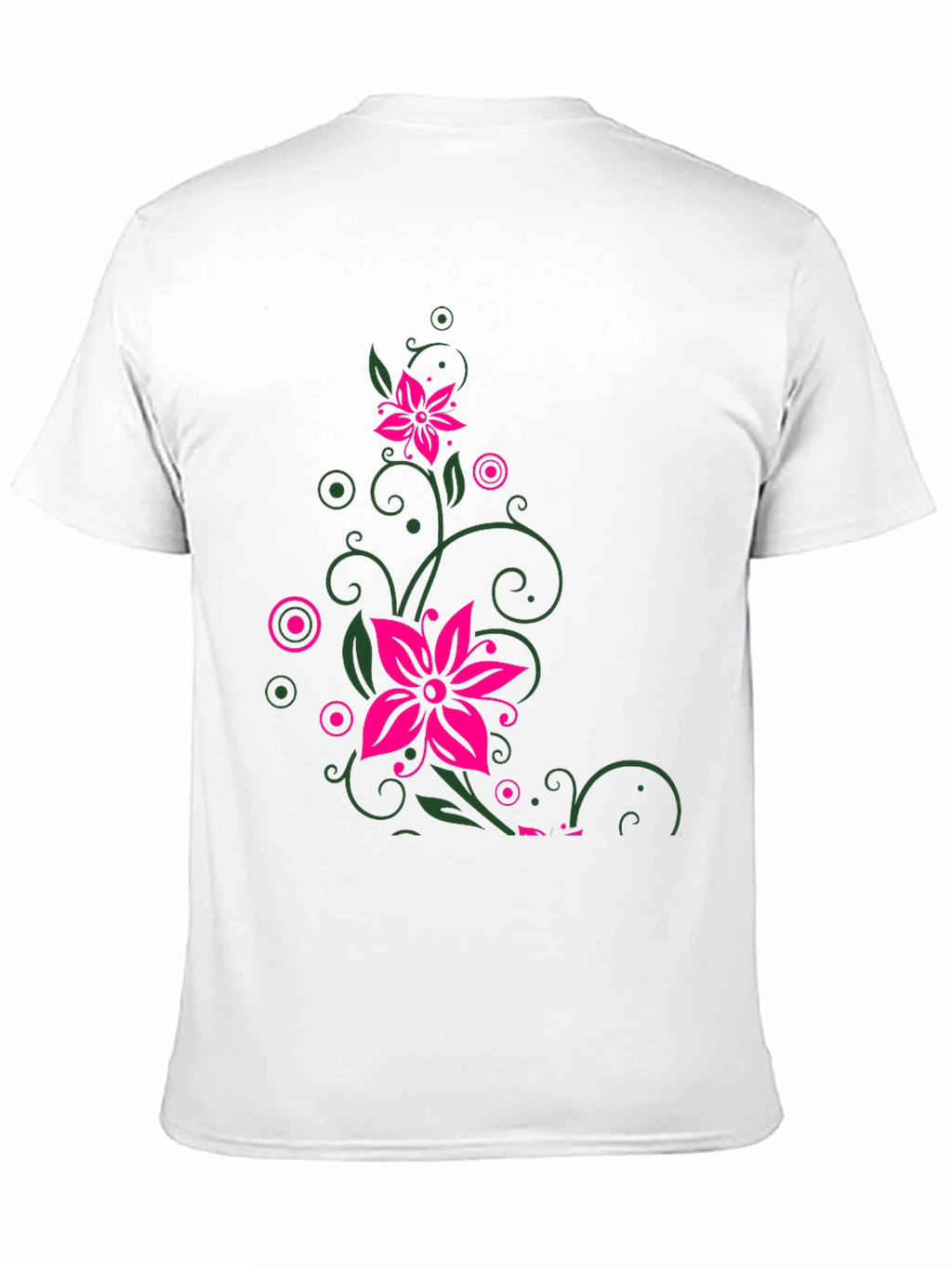 Floral Vine Graphic Print Mens Black T-Shirt