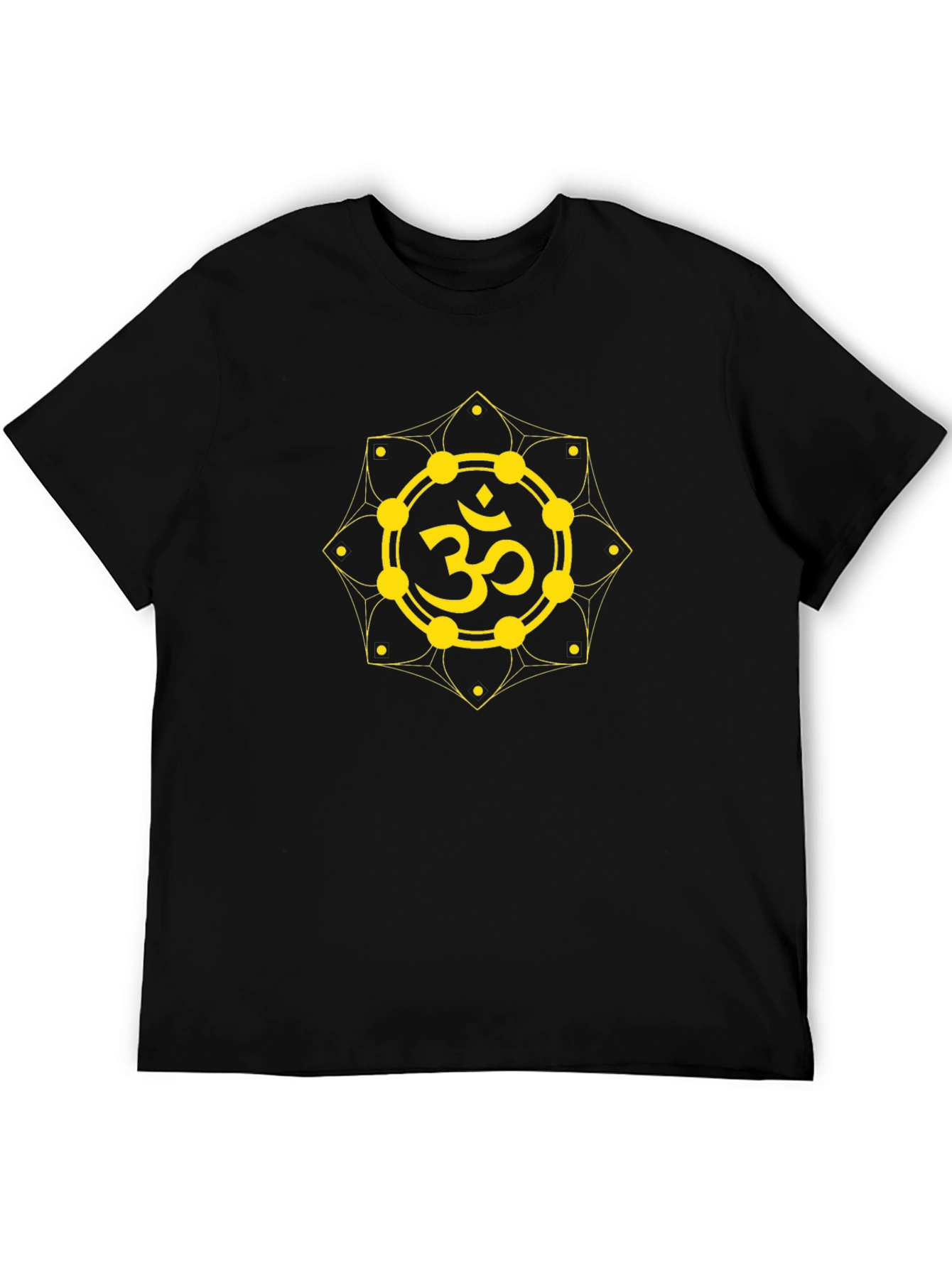 Om Symbol Graphic T-Shirt - Black Cotton Blend