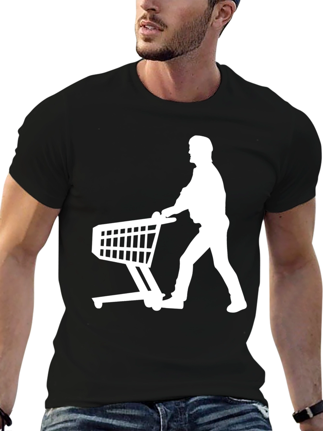 Shopping Cart Silhouette Black T-Shirt