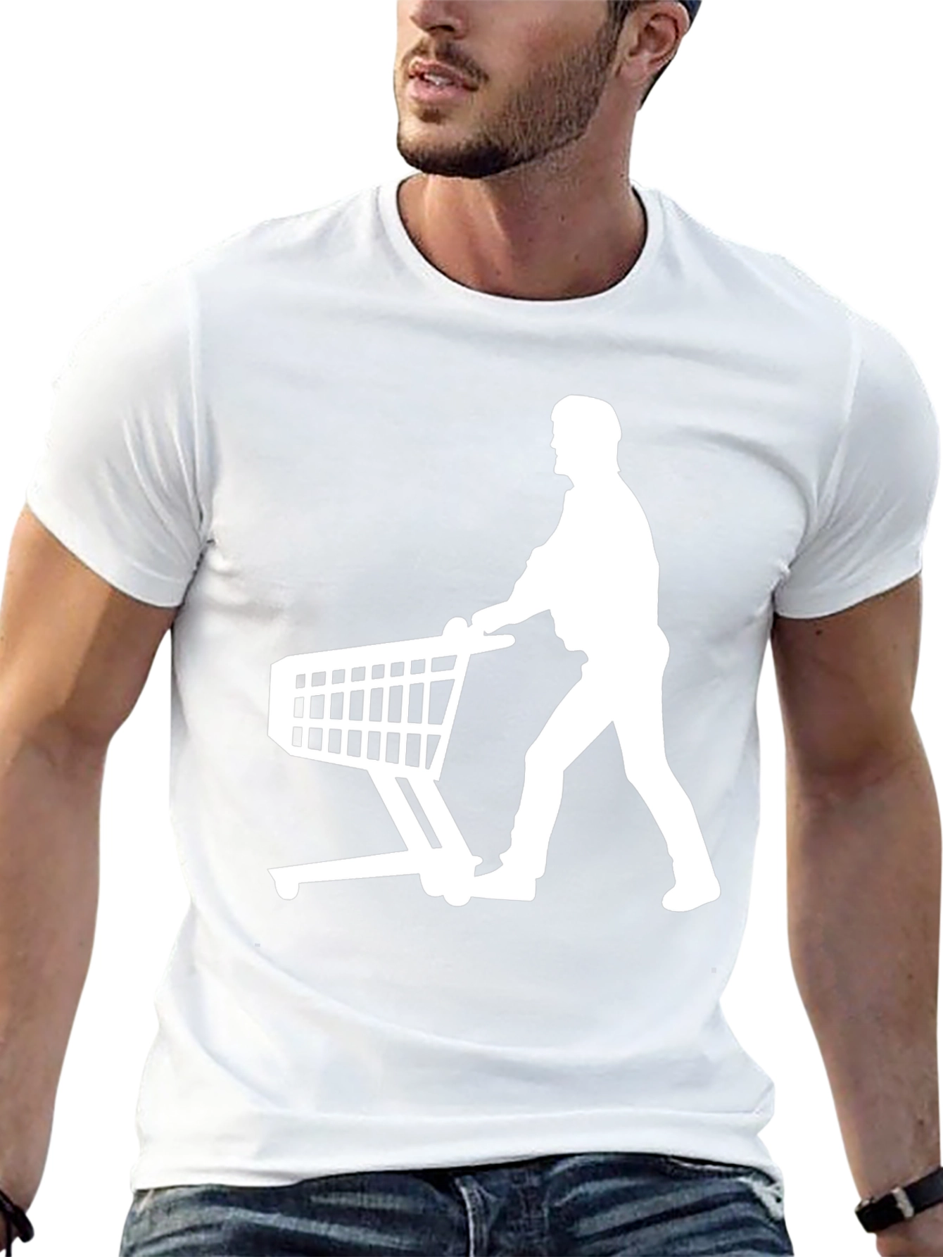 Shopping Cart Silhouette Black T-Shirt