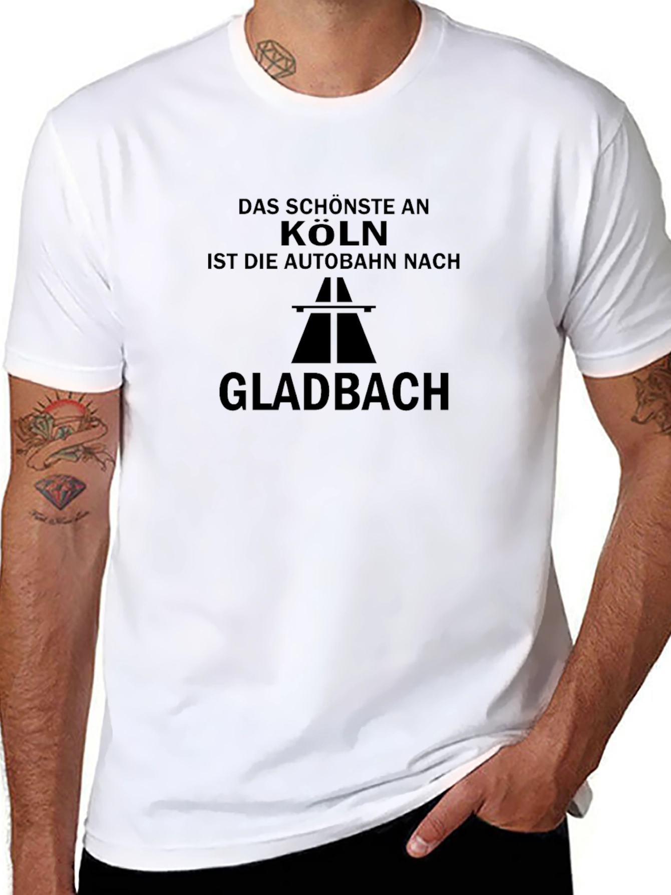 Köln Autobahn Gladbach Black T-Shirt