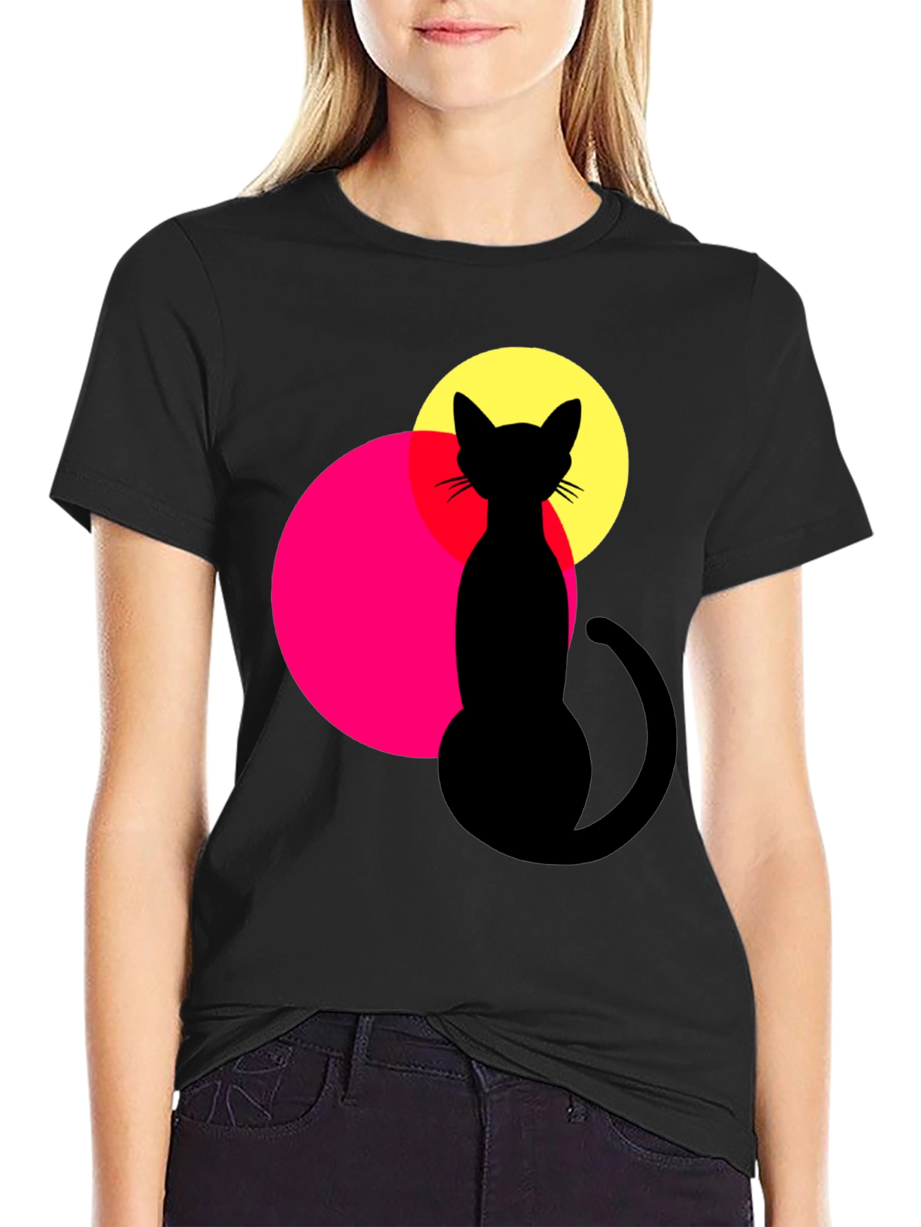 Cool Cat Graphic T-Shirt - Black