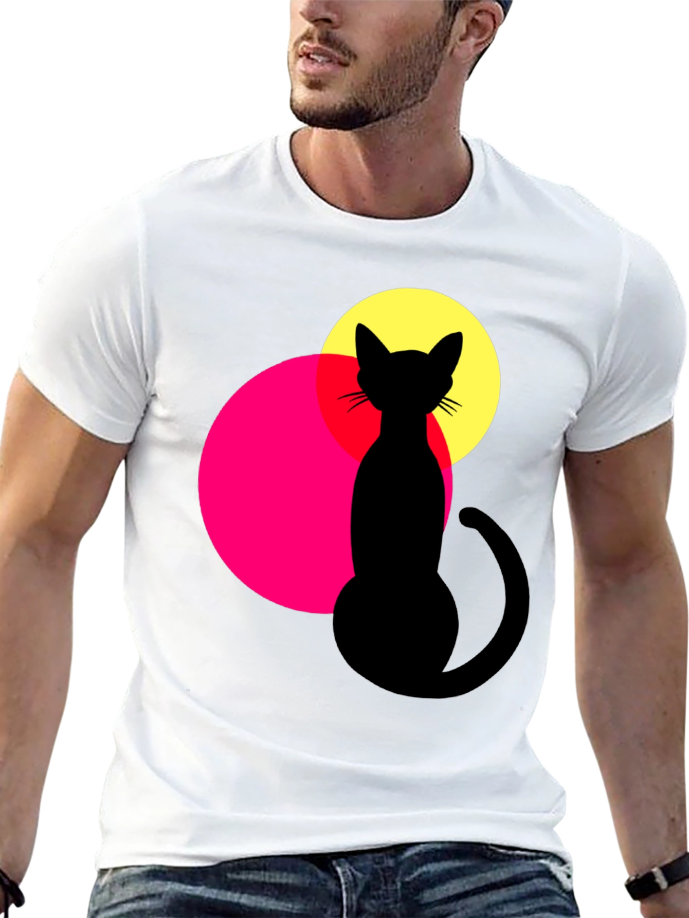 Cool Cat Graphic T-Shirt - Black
