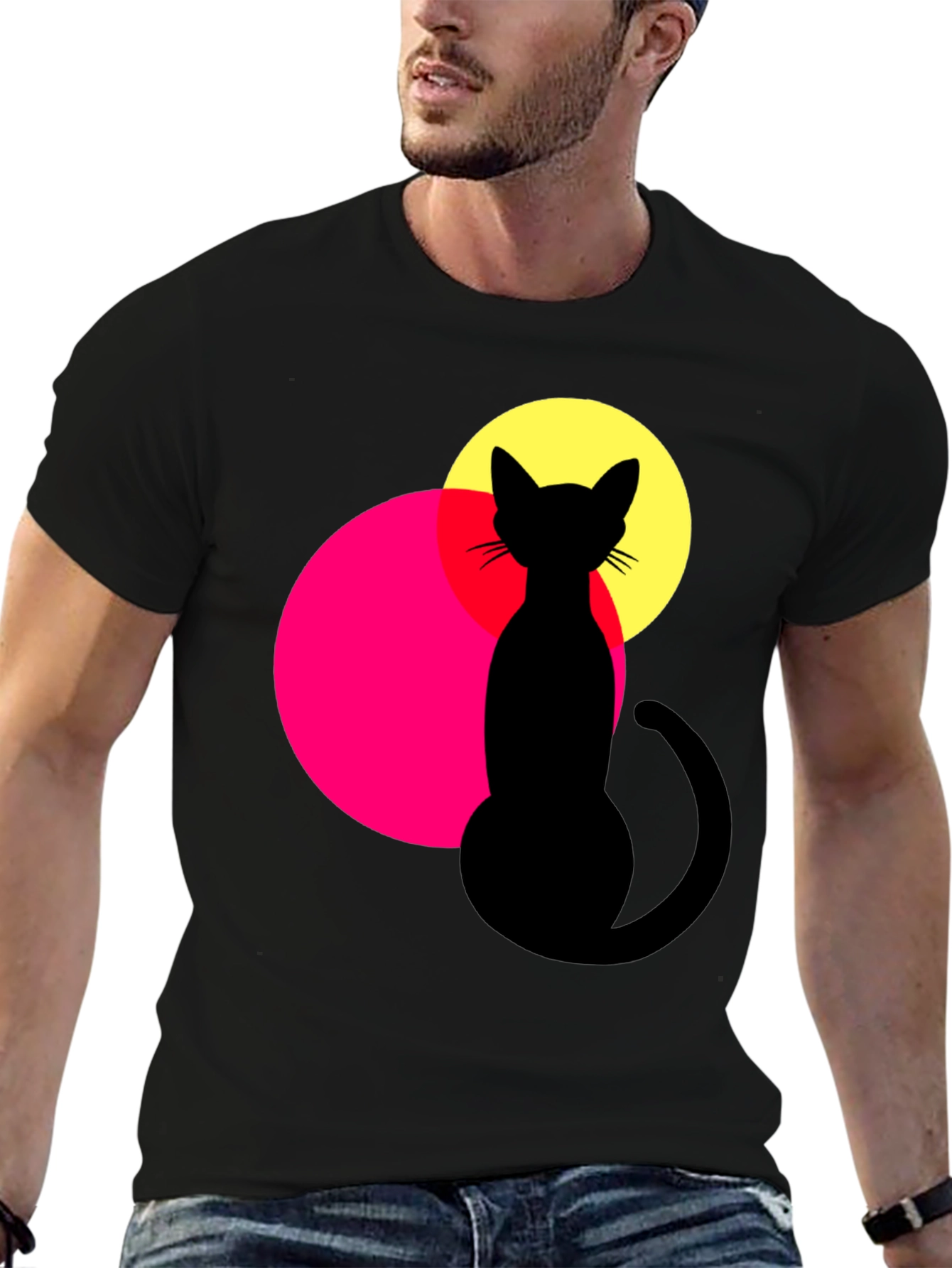 Cool Cat Graphic T-Shirt - Black