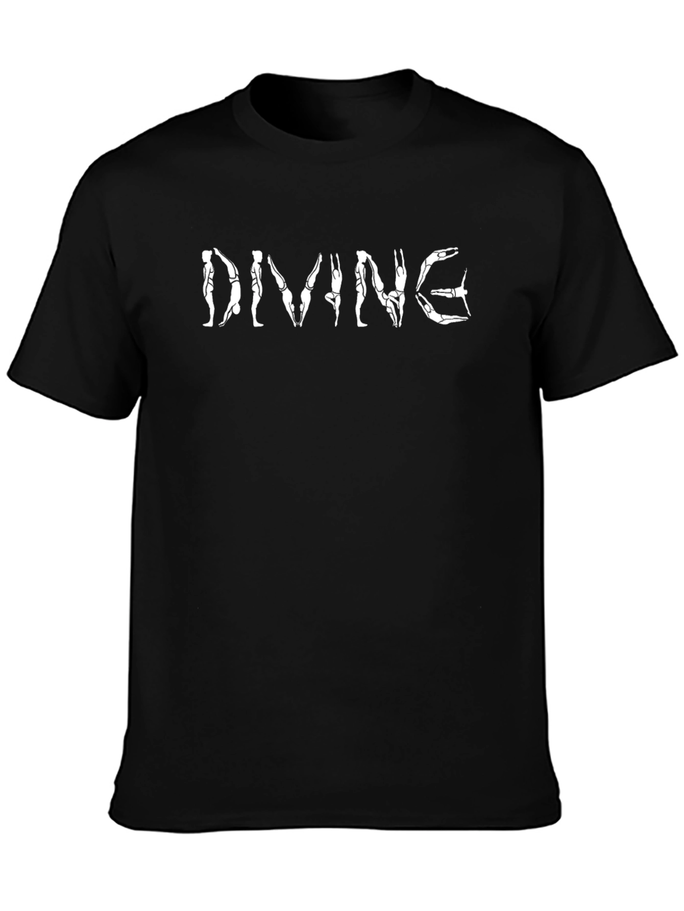 Diving Silhouette Graphic Tee - Black
