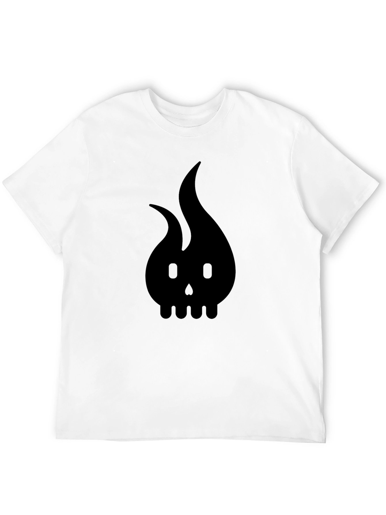 Flame Skull Graphic Tee - Bold Black T-Shirt