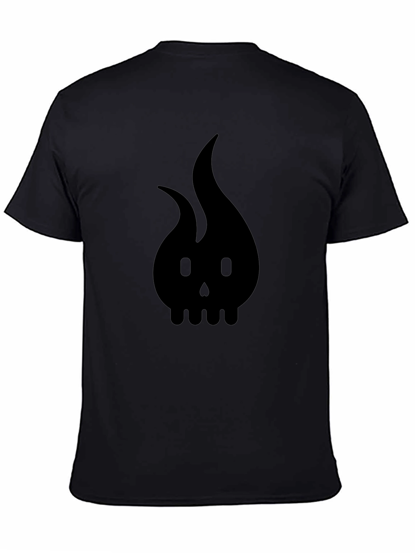 Flame Skull Graphic Tee - Bold Black T-Shirt