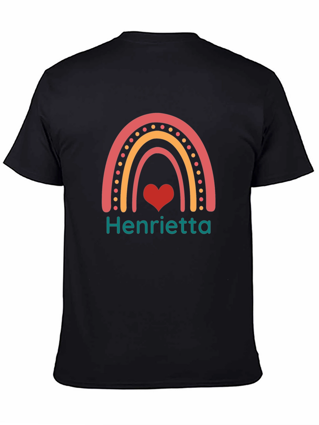 Henrietta Rainbow Heart Black Tee