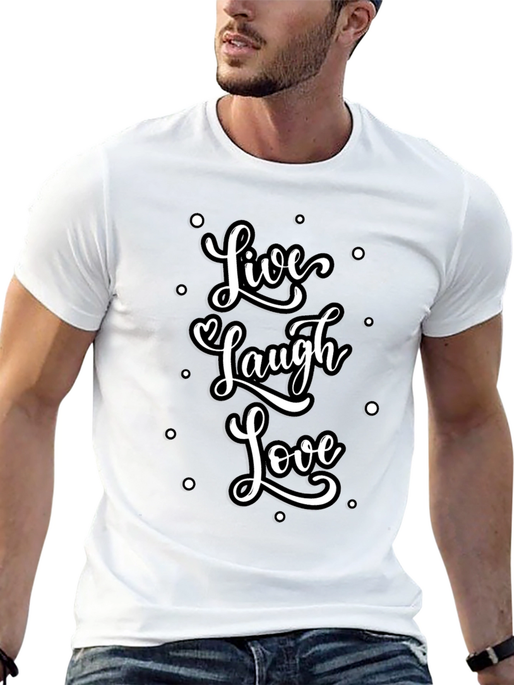 Live Laugh Love Graphic Tee - Stylish Black T-Shirt