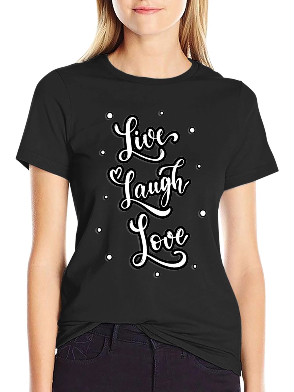 Live Laugh Love Graphic Tee - Stylish Black T-Shirt