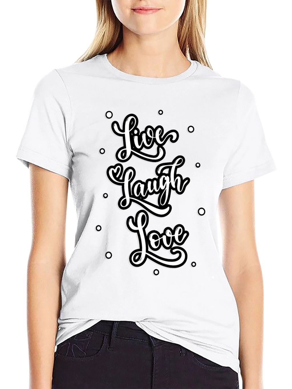 Live Laugh Love Graphic Tee - Stylish Black T-Shirt