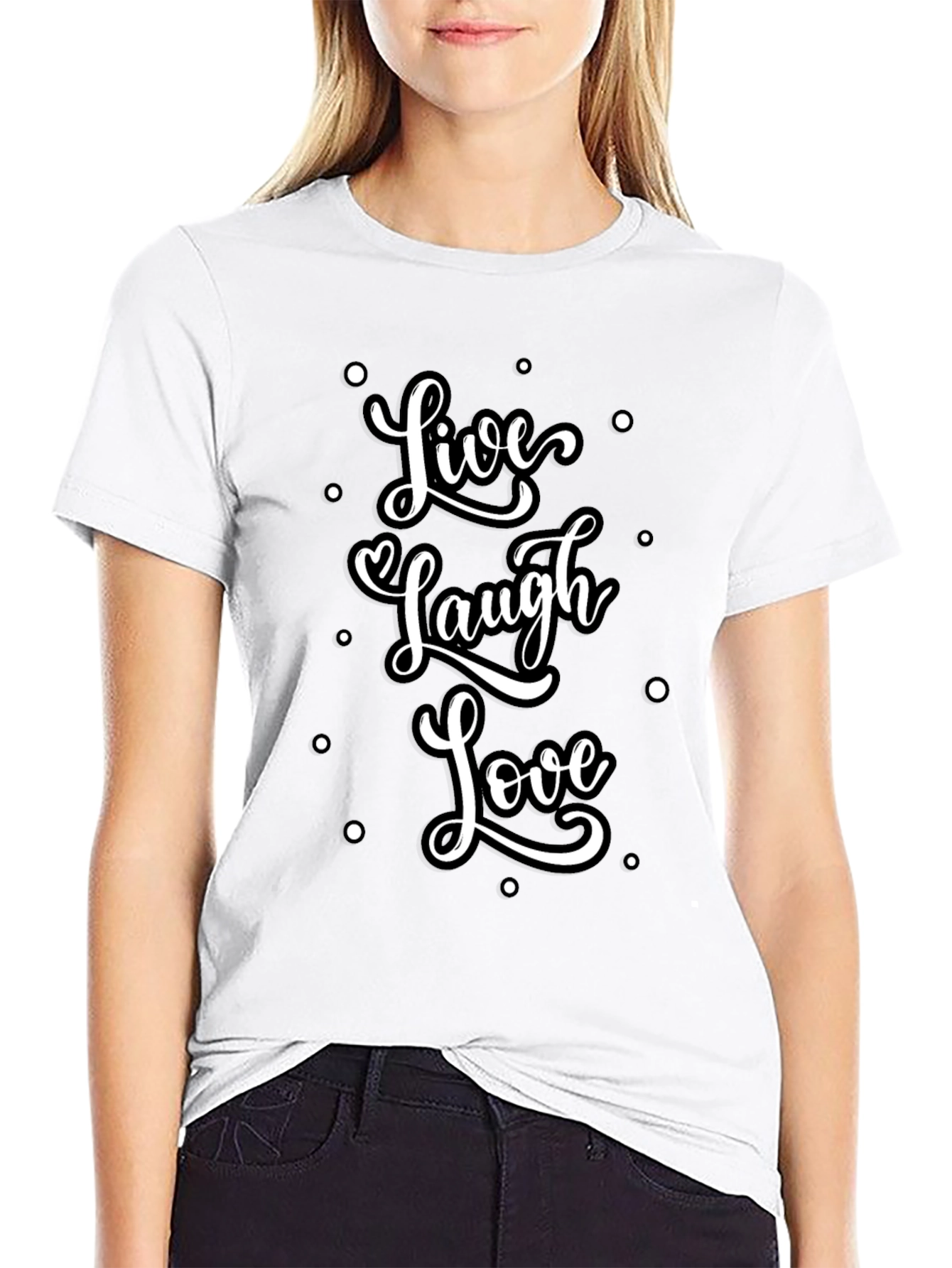 Live Laugh Love Graphic Tee - Stylish Black T-Shirt