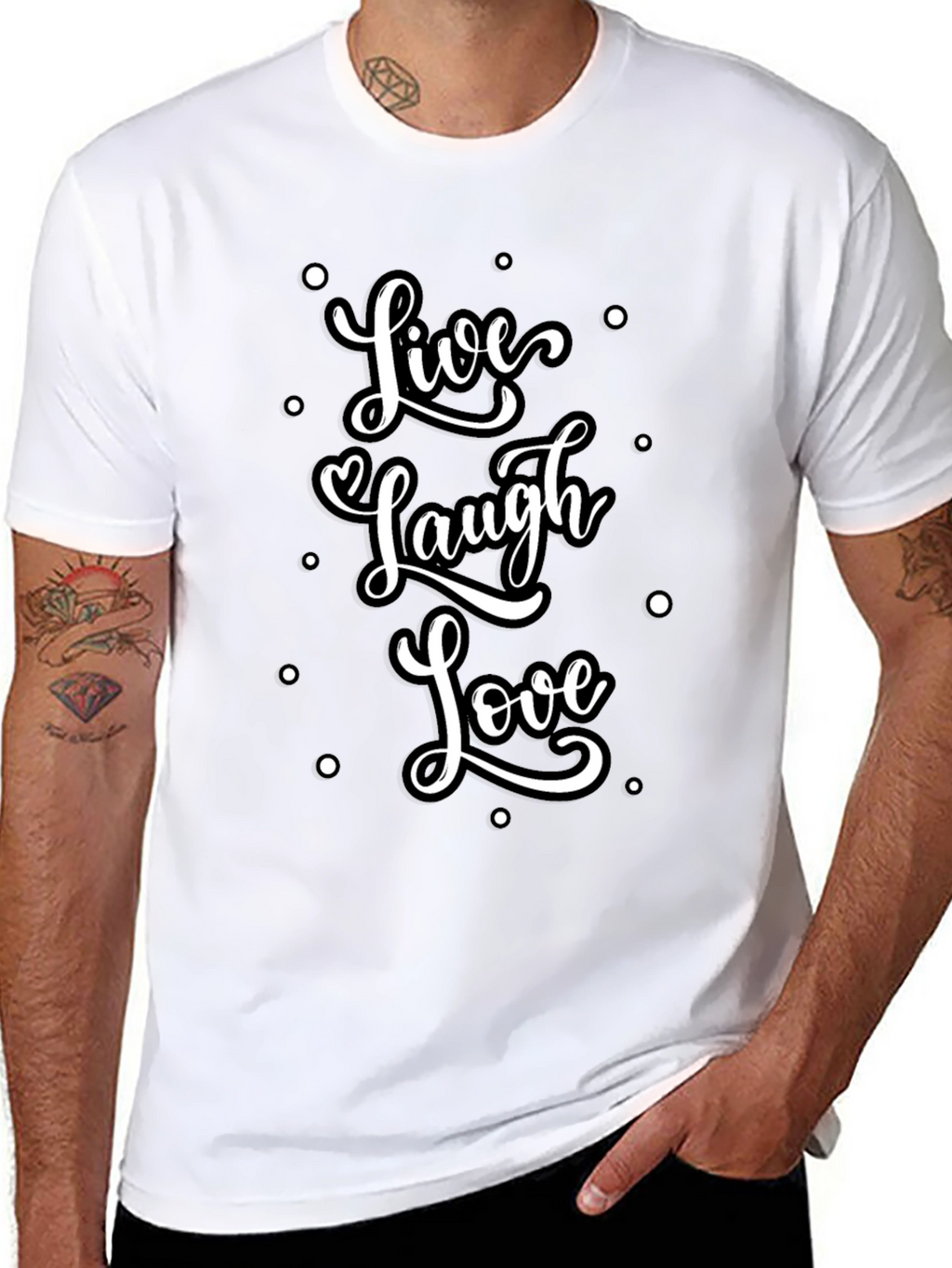 Live Laugh Love Graphic Tee - Stylish Black T-Shirt