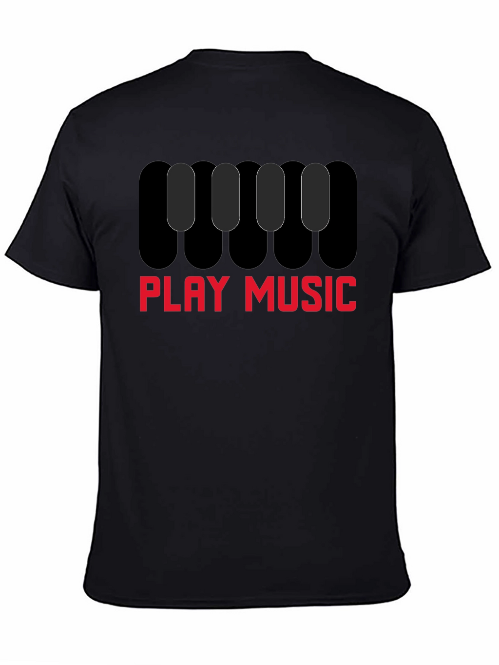 Play Music Graphic Tee - Black Cotton Shirt