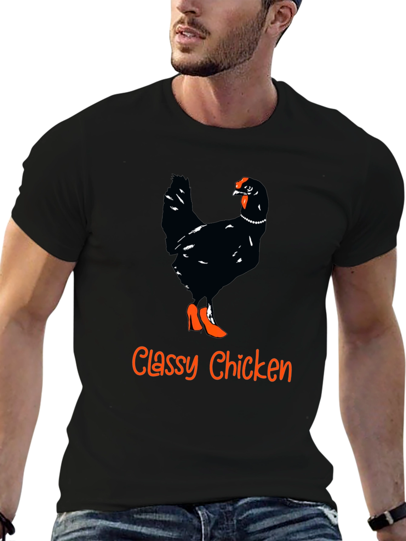Classy Chicken Graphic Tee - Funny Animal Shirt