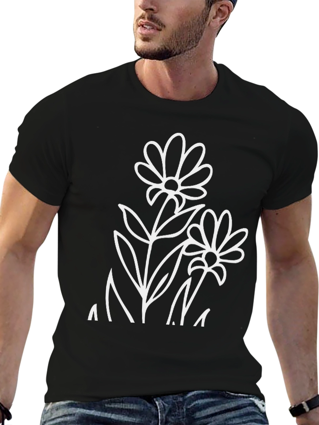 Black Floral Graphic T-Shirt