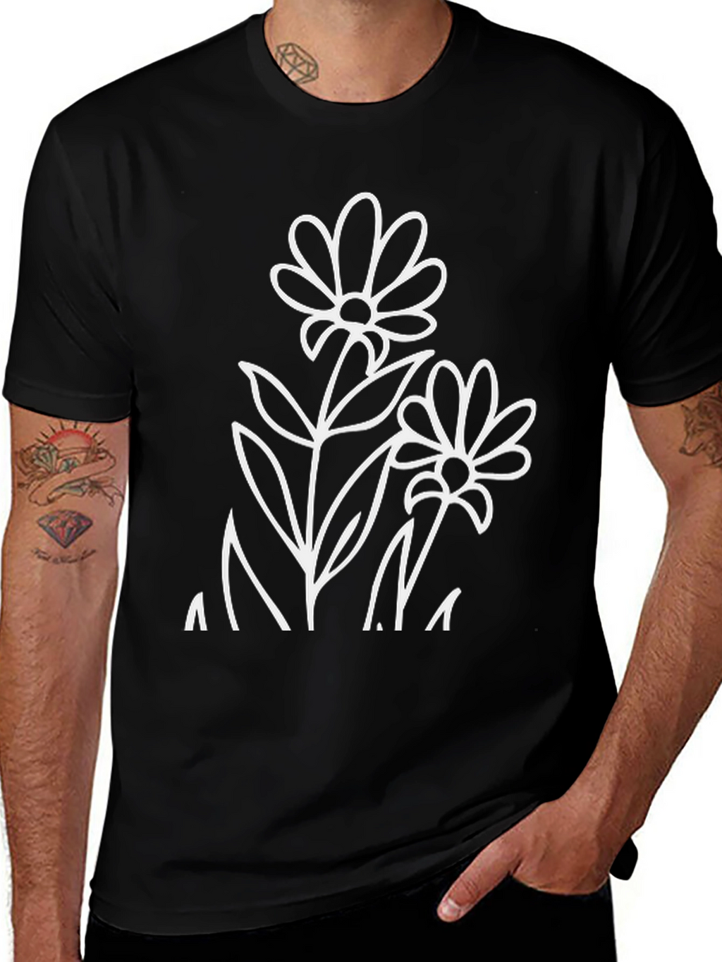Black Floral Graphic T-Shirt