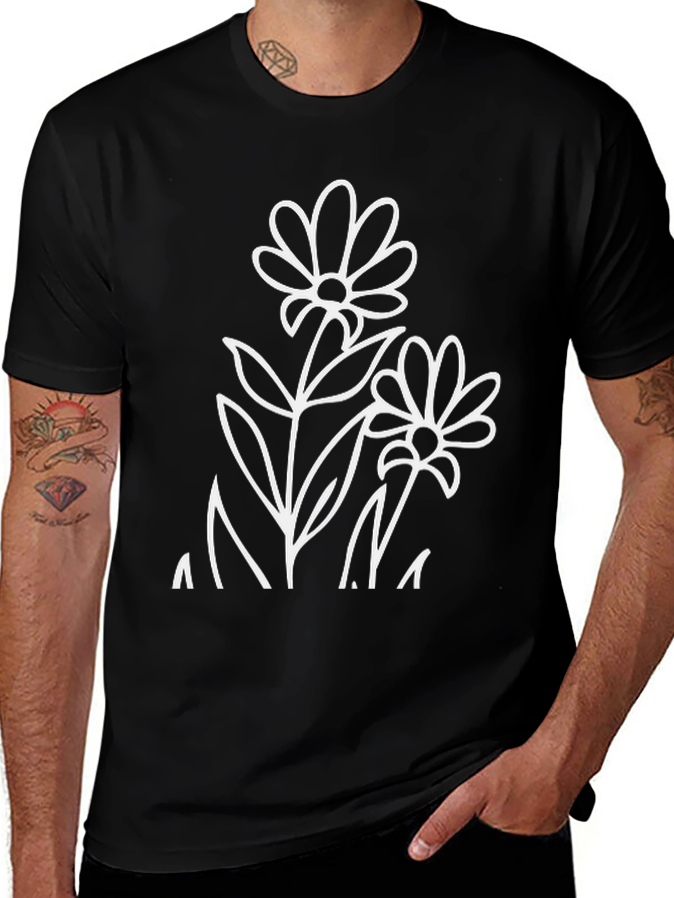 Black Floral Graphic T-Shirt