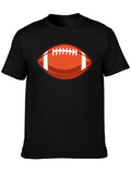 Football Graphic Tee - Black Cotton T-Shirt